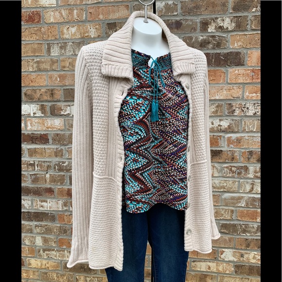 Boho Print Ethnic Styled 3/4 Sleeve Peasant Blouse - Picture 2 of 5